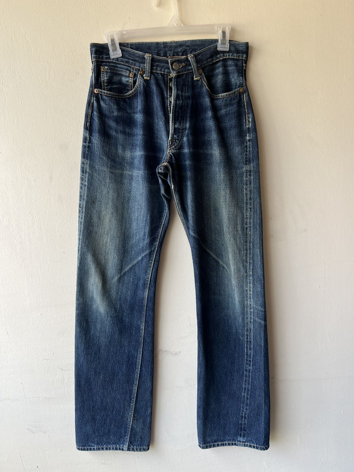 The Real McCoy's Vintage Joey McCoy Hidden Rivets Faded Denim Selvedge Jeans Size US 29 - 2 Thumbnail