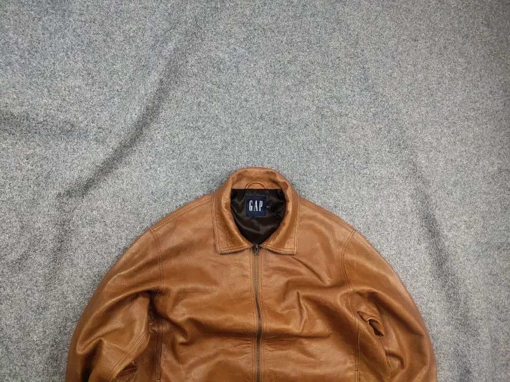 Gap × Vintage GAP Vintage Leather Jacket Zip Up | Grailed