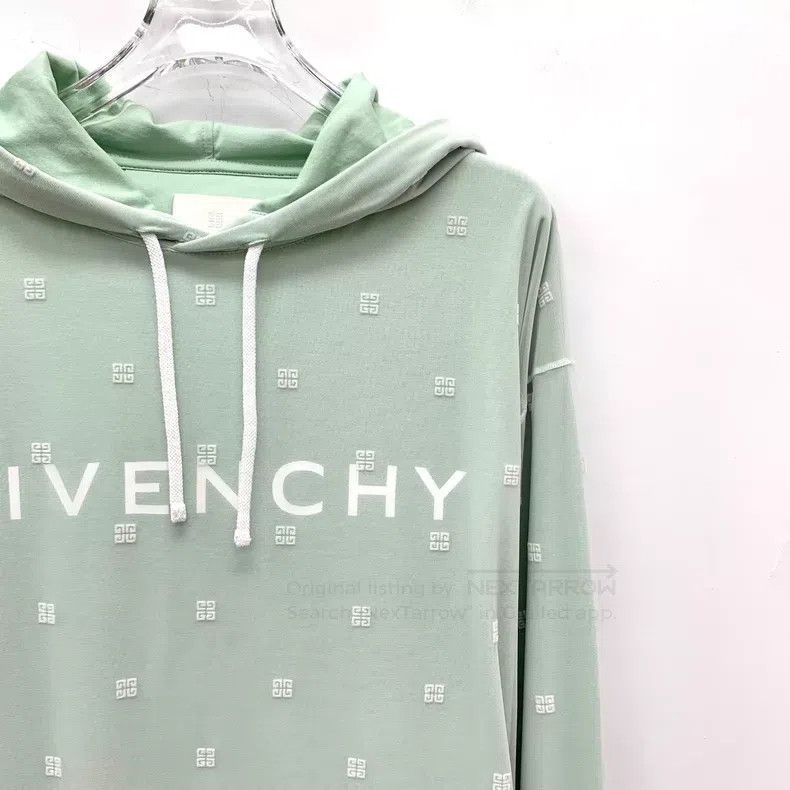 Givenchy Givenchy Green Logo Print Mesh Underlay Hooded Long Sleeve Size US XS / EU 42 / 0 - 3 Thumbnail