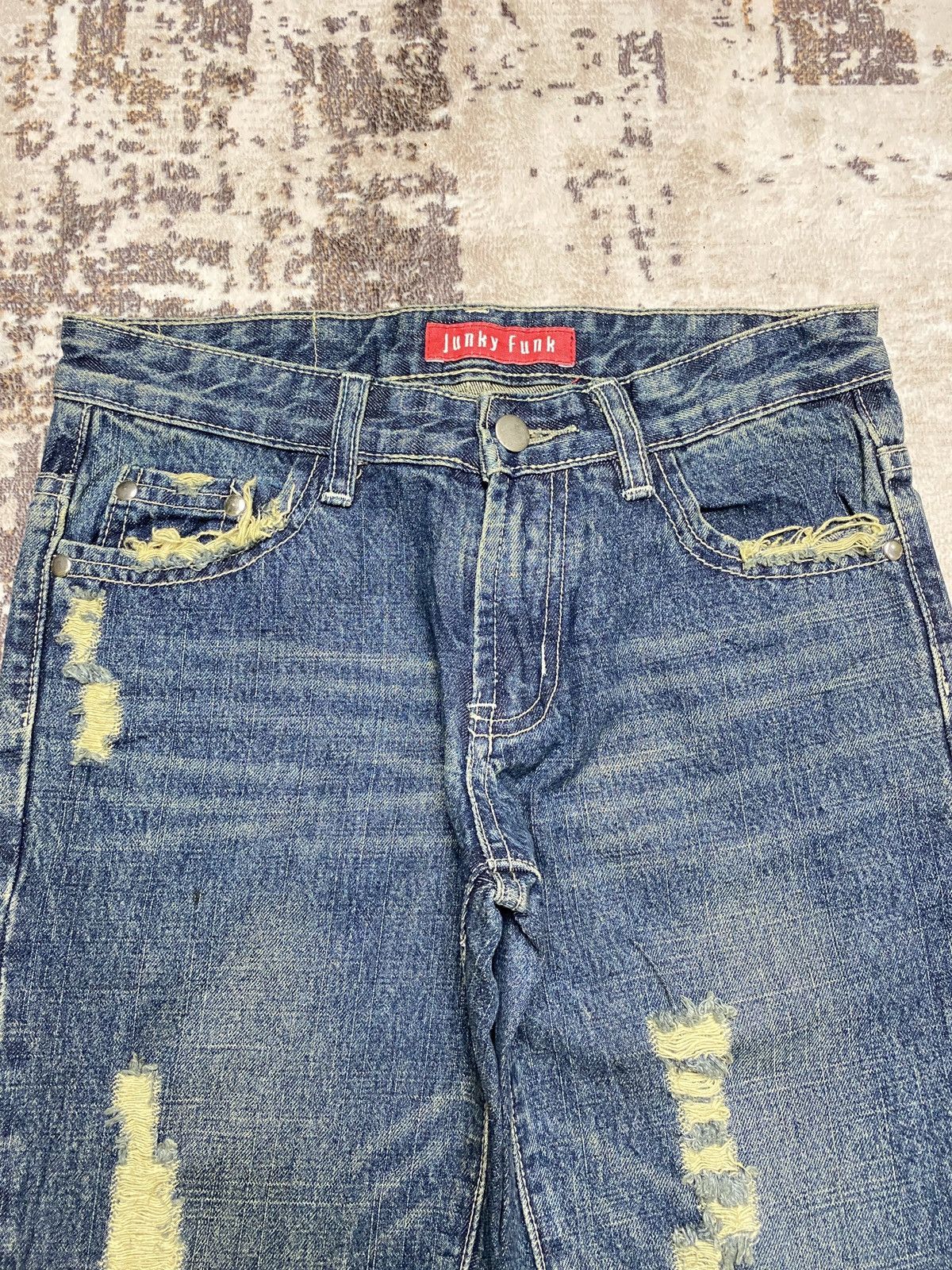 If Six Was Nine Distress Low BootCut Jeans Size 26" / US 2 / IT 38 - 4 Thumbnail