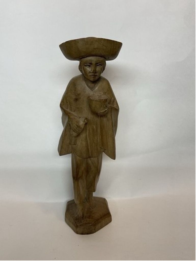 The Unbranded Brand VTG Hand Carved Wood Folk Art Man Colonial Figure 11.6" Size ONE SIZE - 1 Thumbnail