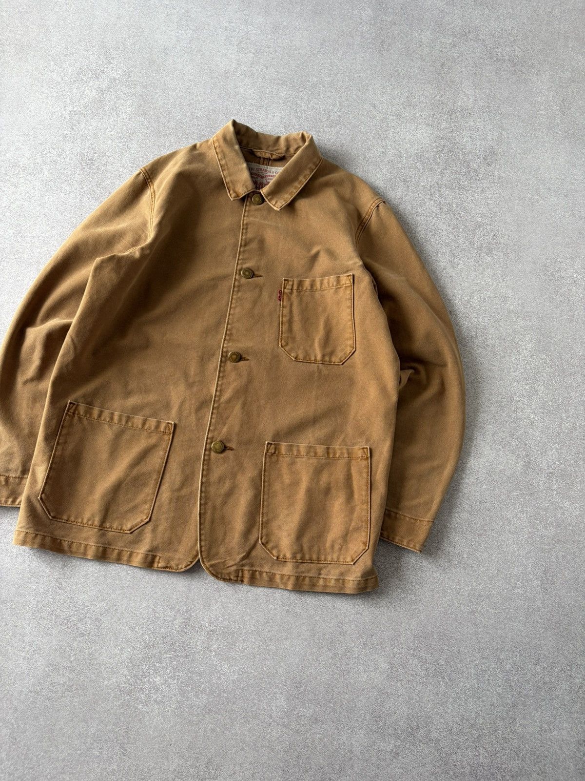 Levi's Levi's Engineers Chore Work Distressed Feded Canvas Jacket Size US L / EU 52-54 / 3 - 2 Thumbnail
