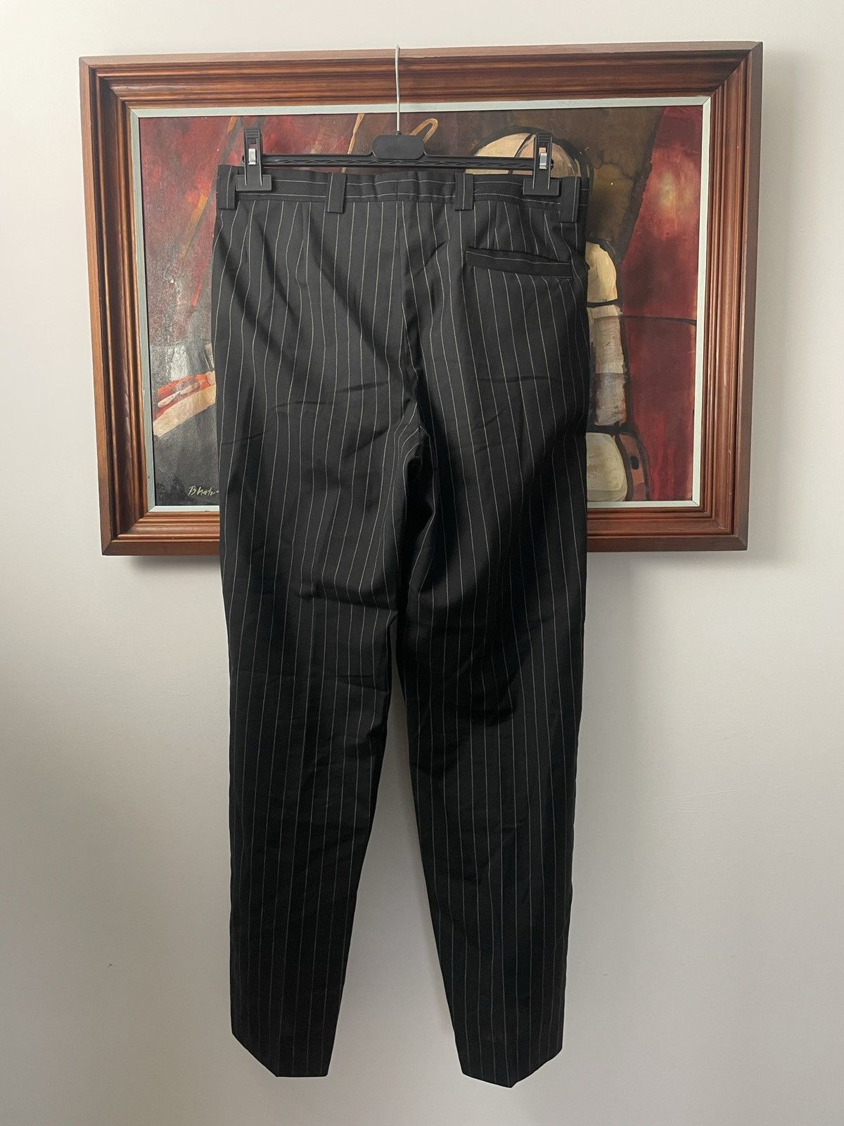 Versace Versace Suit Vintage Black Striped Rare Classy Designer Size 48L - 5 Thumbnail