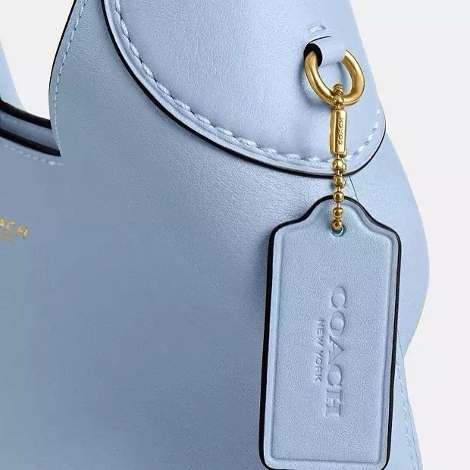 Coach NWT COACH Brooklyn Shoulder Bag 28 Leather Brass/Bluebell Size ONE SIZE - 10 Thumbnail