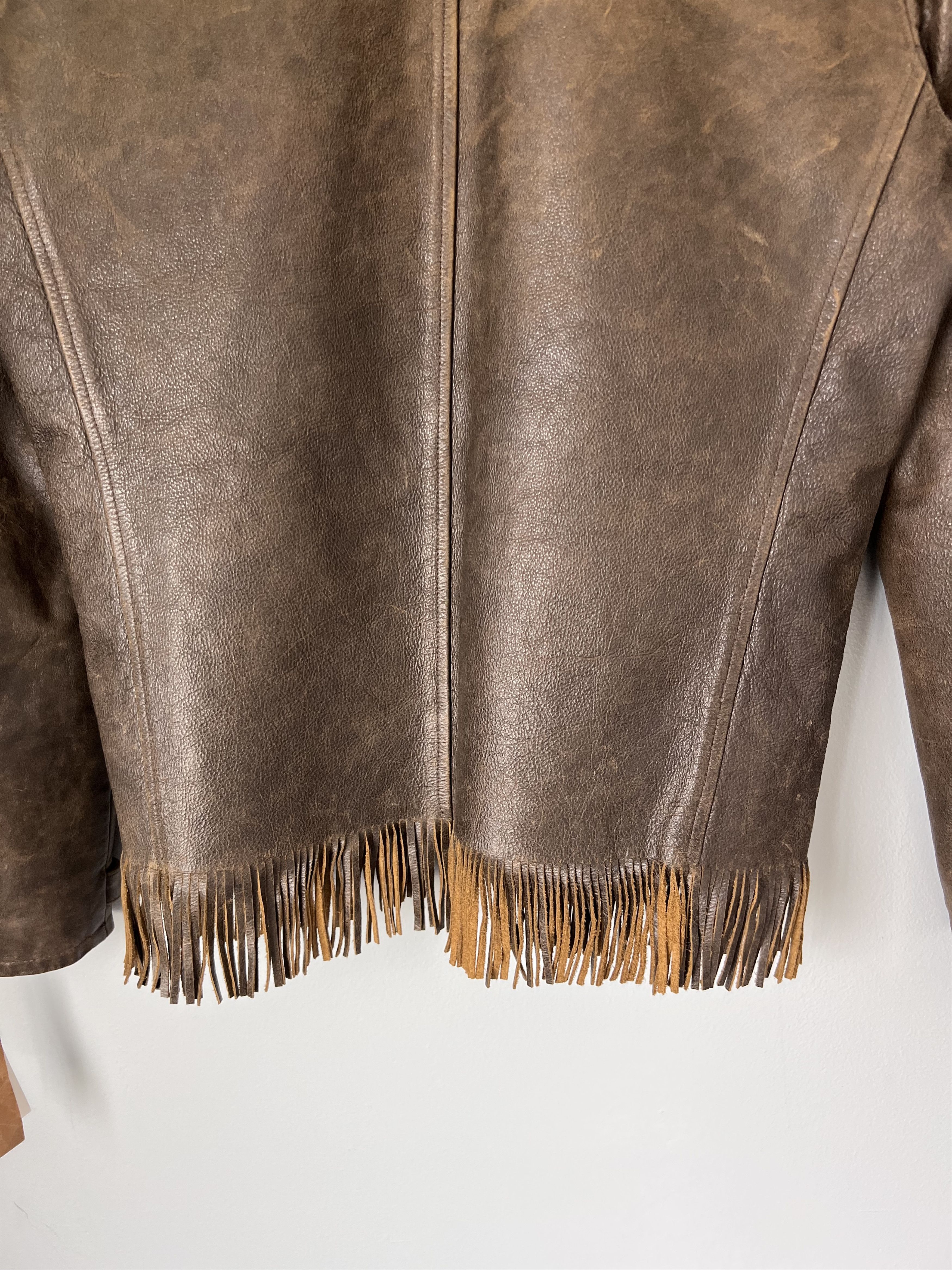 RRL Ralph Lauren RRL Ralph Lauren Blanket Lined Randall Fringe Leather Jacket Size US S / EU 44-46 / 1 - 7 Thumbnail