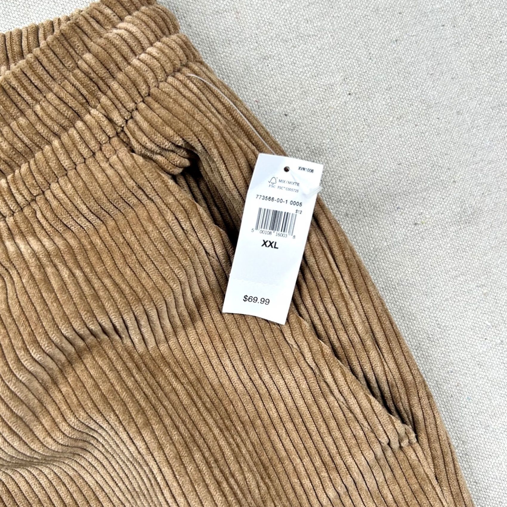 Gap Gap Womens Pants 2XL Corduroy Wide-Leg Elastic Waist Lounge Baggy Drape Brown Nylon Polyester Size 40" / US 18 - 5 Thumbnail