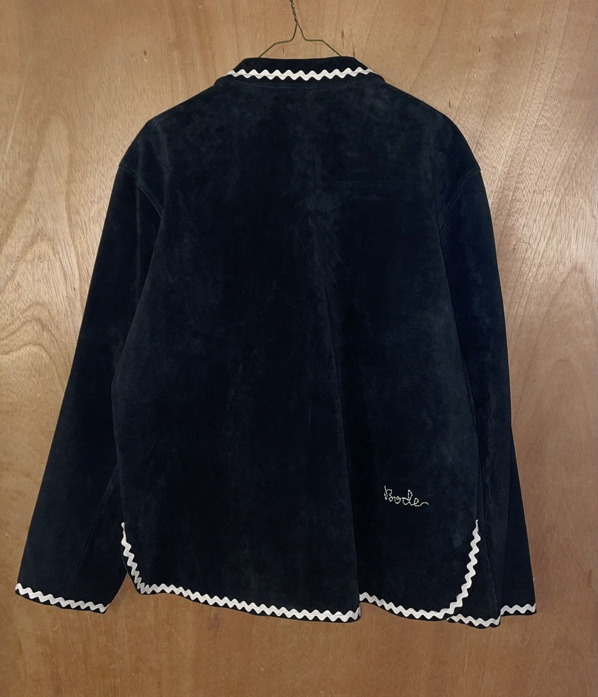 Bode Suede Rickrack Workshirt in Black, Men's (Size L) — image 2 of 3