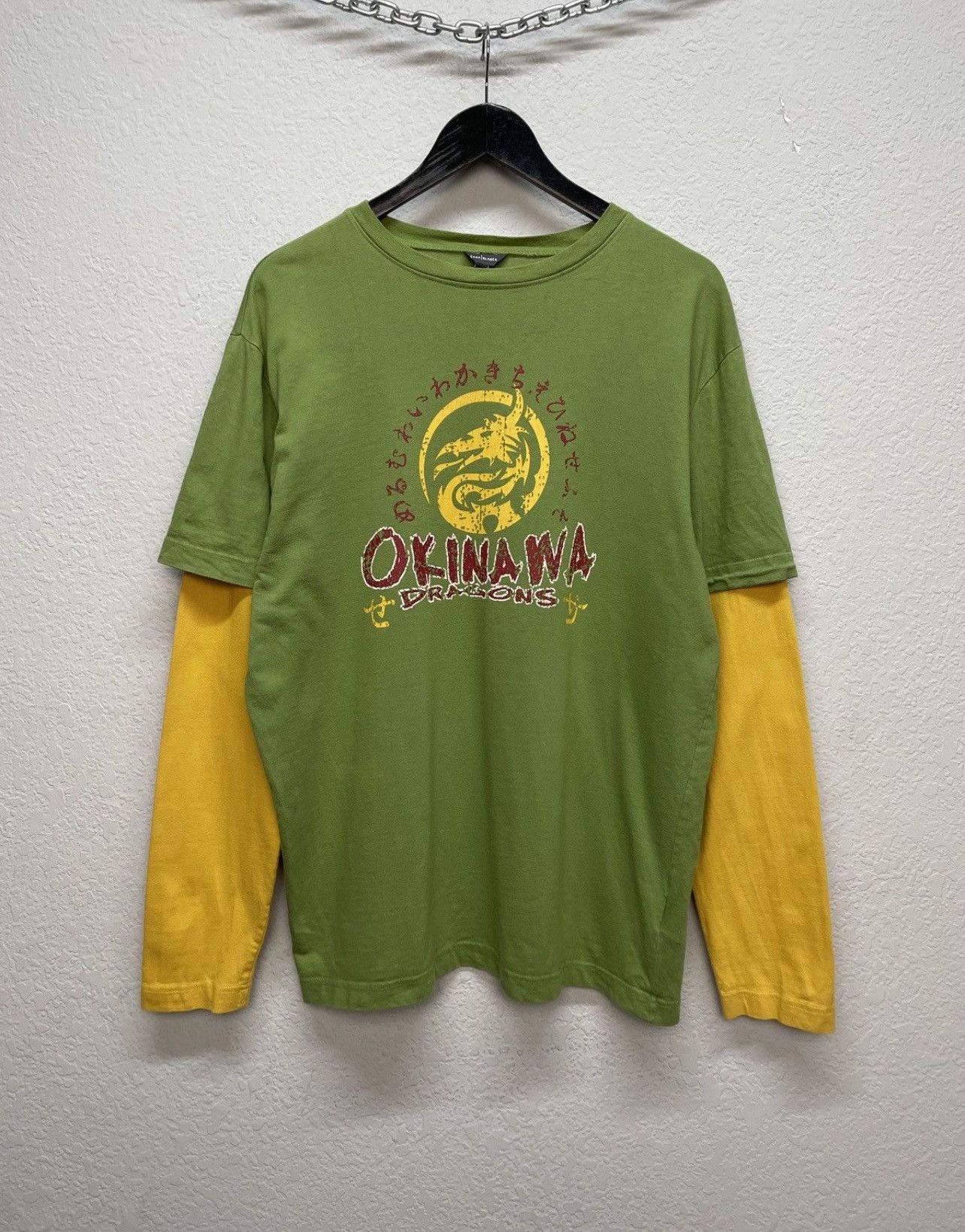 Japanese Brand Vintage 00s Okinawa Dragon Graphic Layered Longsleeve Tee Size US L / EU 52-54 / 3 - 2 Thumbnail