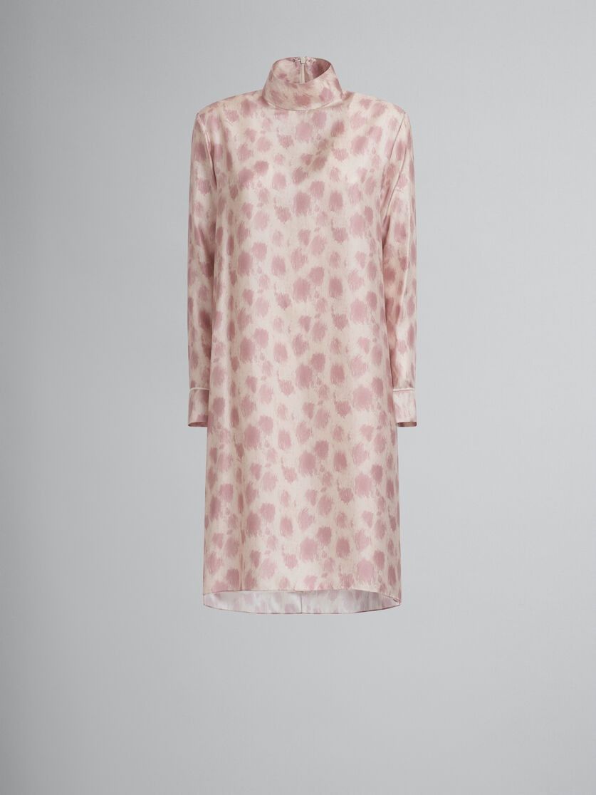 Marni o1f1d3z1125 Antique Silk Midi Dress in Pink/White Size S / US 4 / IT 40 - 1 Thumbnail