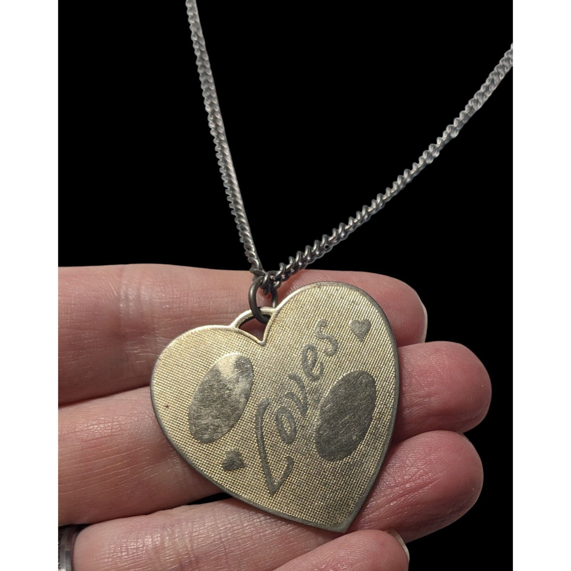 Other Vintage Engravable Heart Shaped Loves Gold Tone Pendant Neck Size ONE SIZE - 3 Thumbnail