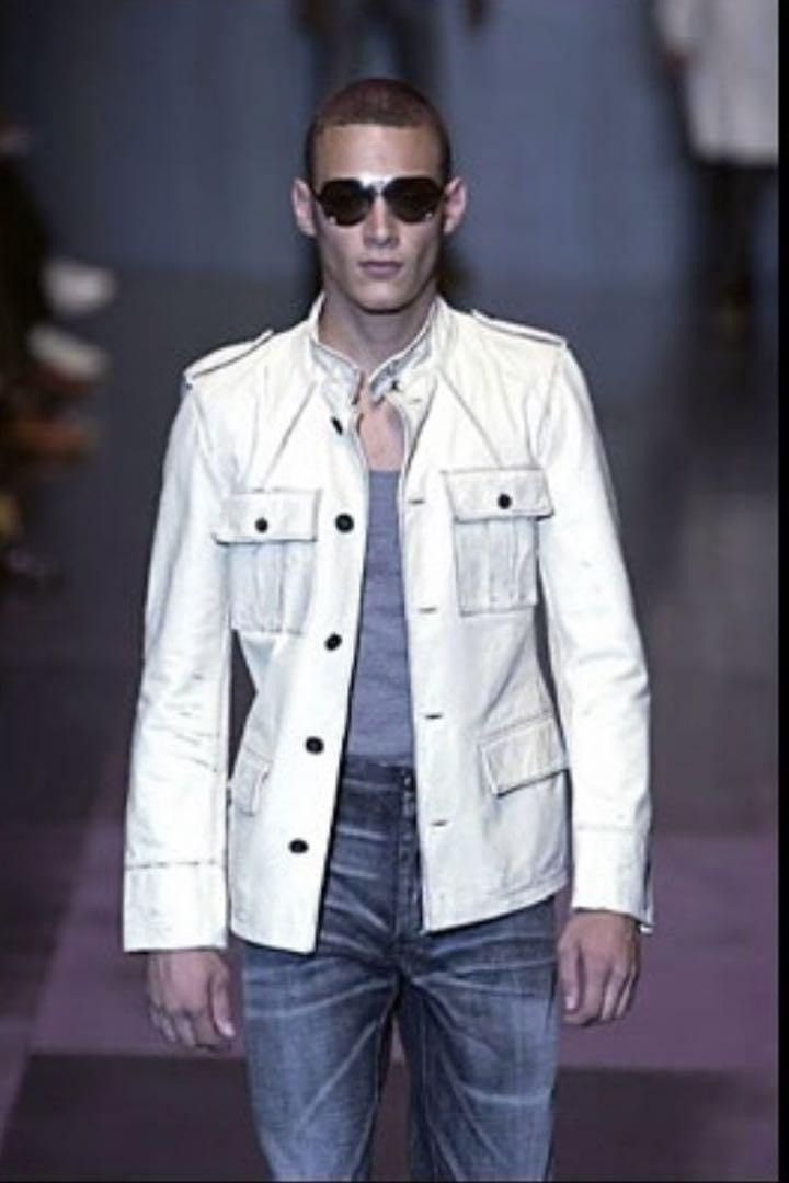 2002ss Tomford Era YSL distressed jacket