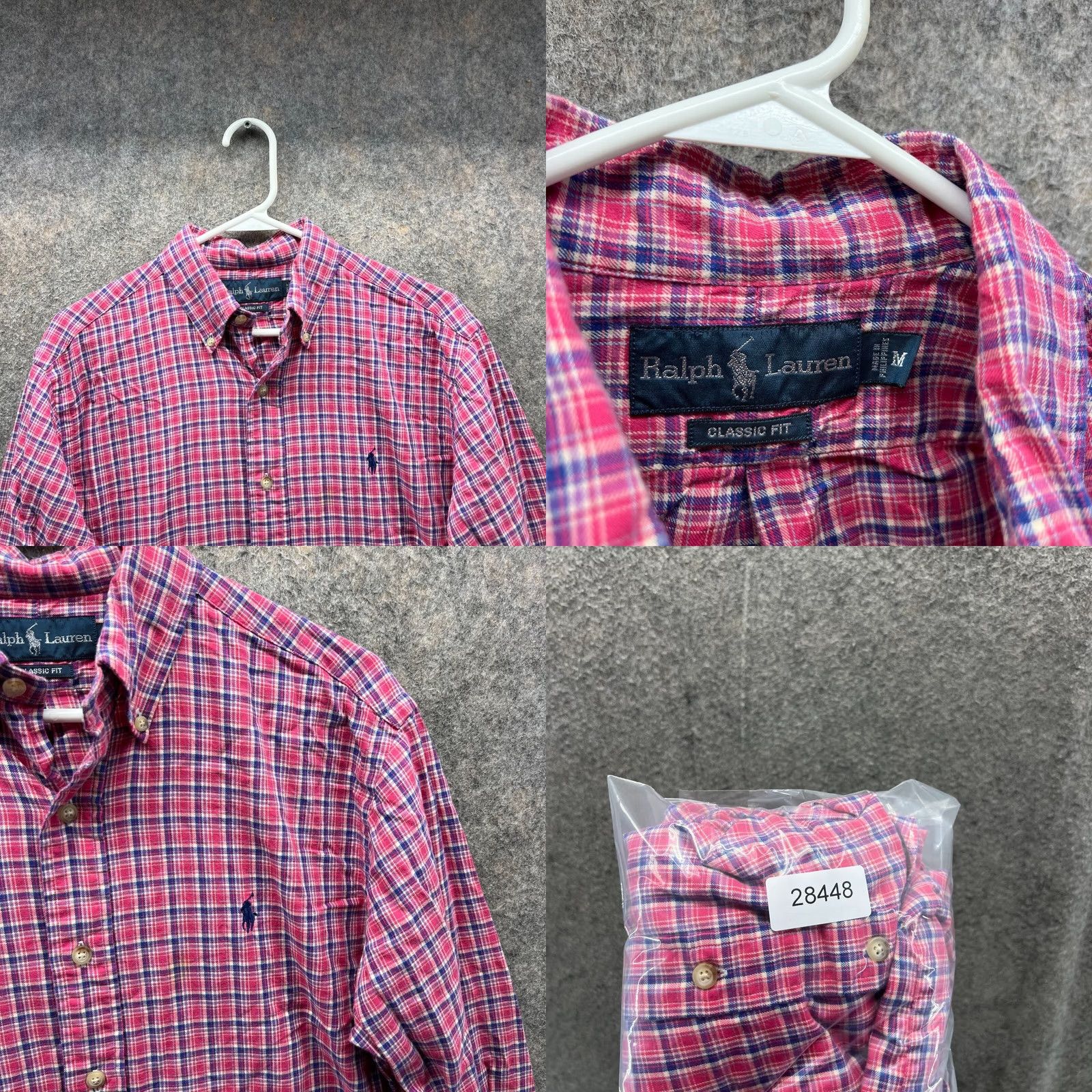 Ralph Lauren VINTAGE Ralph Lauren Shirt Men Medium Pink Button Up Classic Tattersall Plaid Size US M / EU 48-50 / 2 - 8 Thumbnail