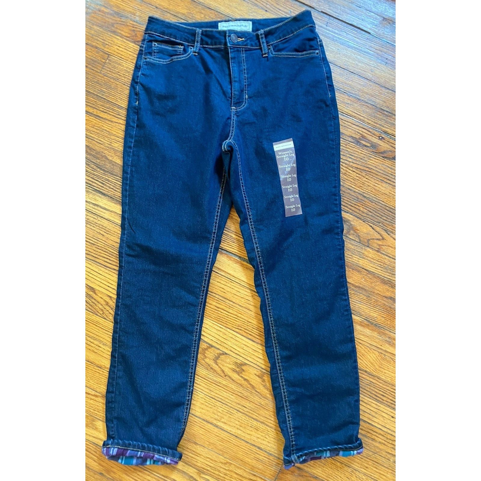 Bit & Bridle NWT Bit Bridle Fleece Lined Straight Leg Jeans Women’s 10 Size 32" / US 10 / IT 46 - 1 Thumbnail