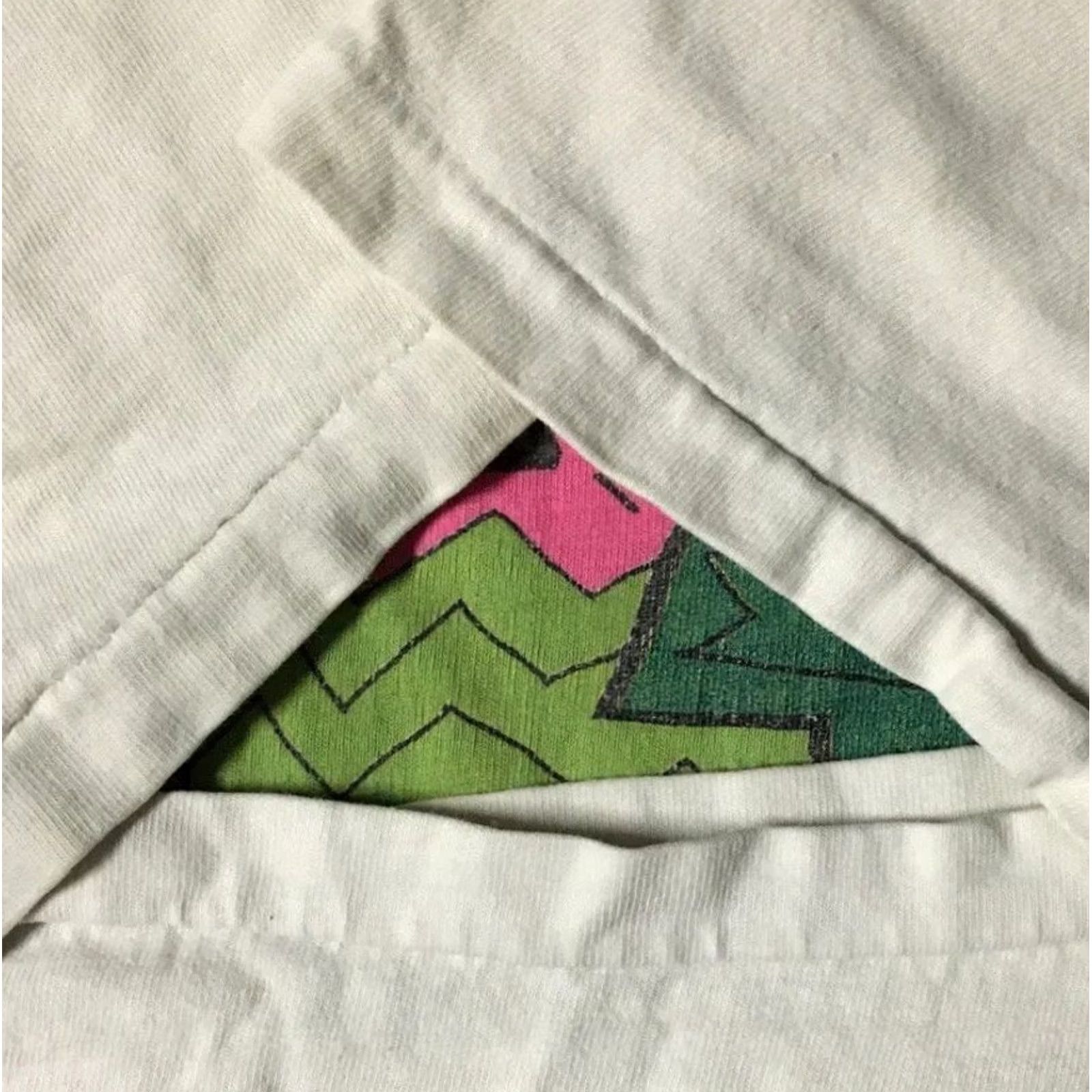 Vintage VINTAGE 90s Flagstaff Abstract Art Shirt S White Grunge Sun Palm Trees Beach Arizona USA United States Single Stitch Men T-Shirt Short Sleeve Size US S / EU 44-46 / 1 - 3 Thumbnail