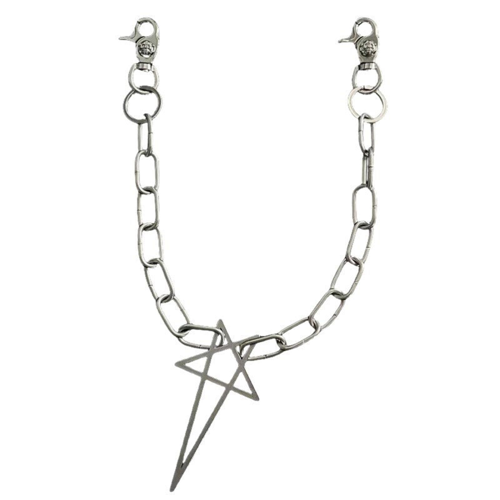 Japanese Brand Silver Chain Link Bracelet with Star Pendant, Modern Jewelry Size ONE SIZE - 5 Thumbnail