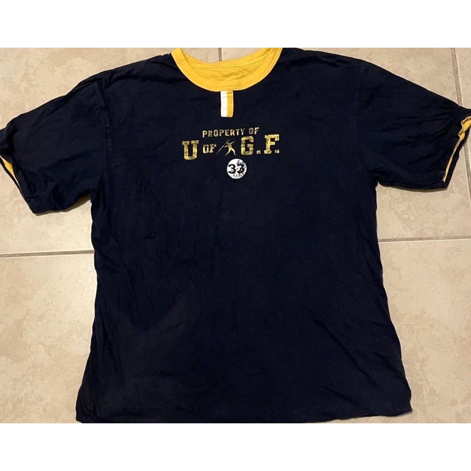 Gap VINTAGE GAP Faded PE Shirt L College Track School Gym Athletic Grunge 90s Y2K Blue Yellow T-Shirt Mens Size US L / EU 52-54 / 3 - 2 Thumbnail