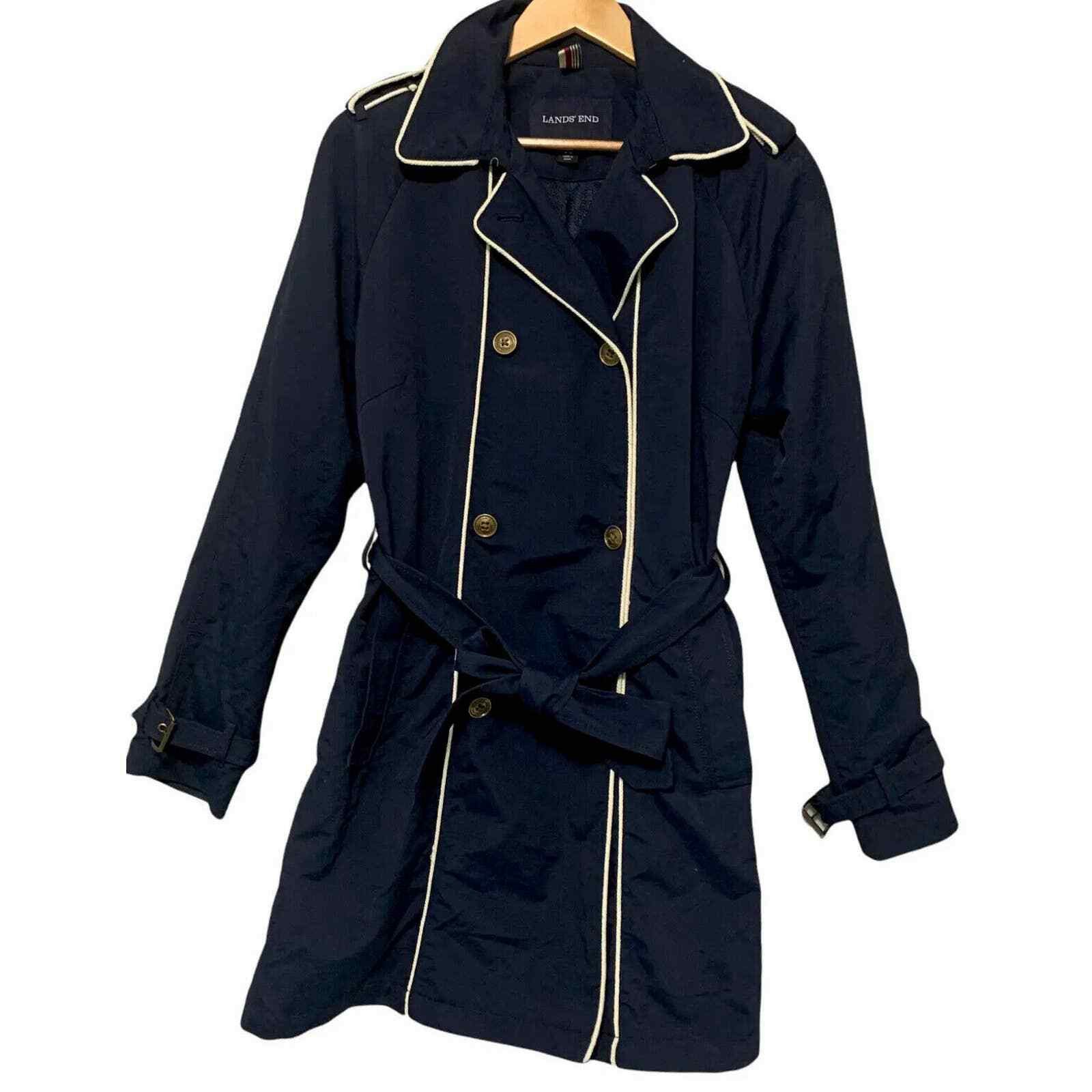 Lands' End Lands End Navy Blue Heritage Belt Trench Coat Med 10-12 Size M / US 6-8 / IT 42-44 - 1 Thumbnail