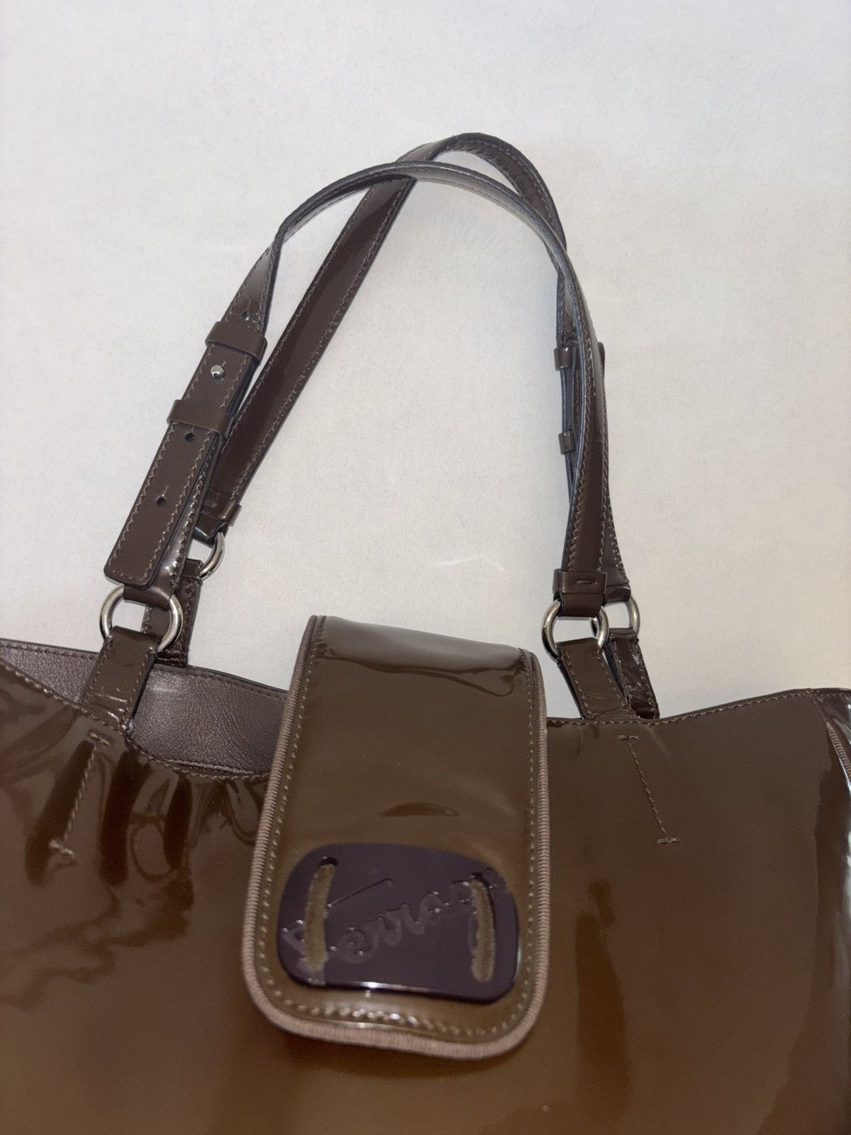 Salvatore Ferragamo Brown Patent Leather Ferragamo Tote Size ONE SIZE - 9 Thumbnail