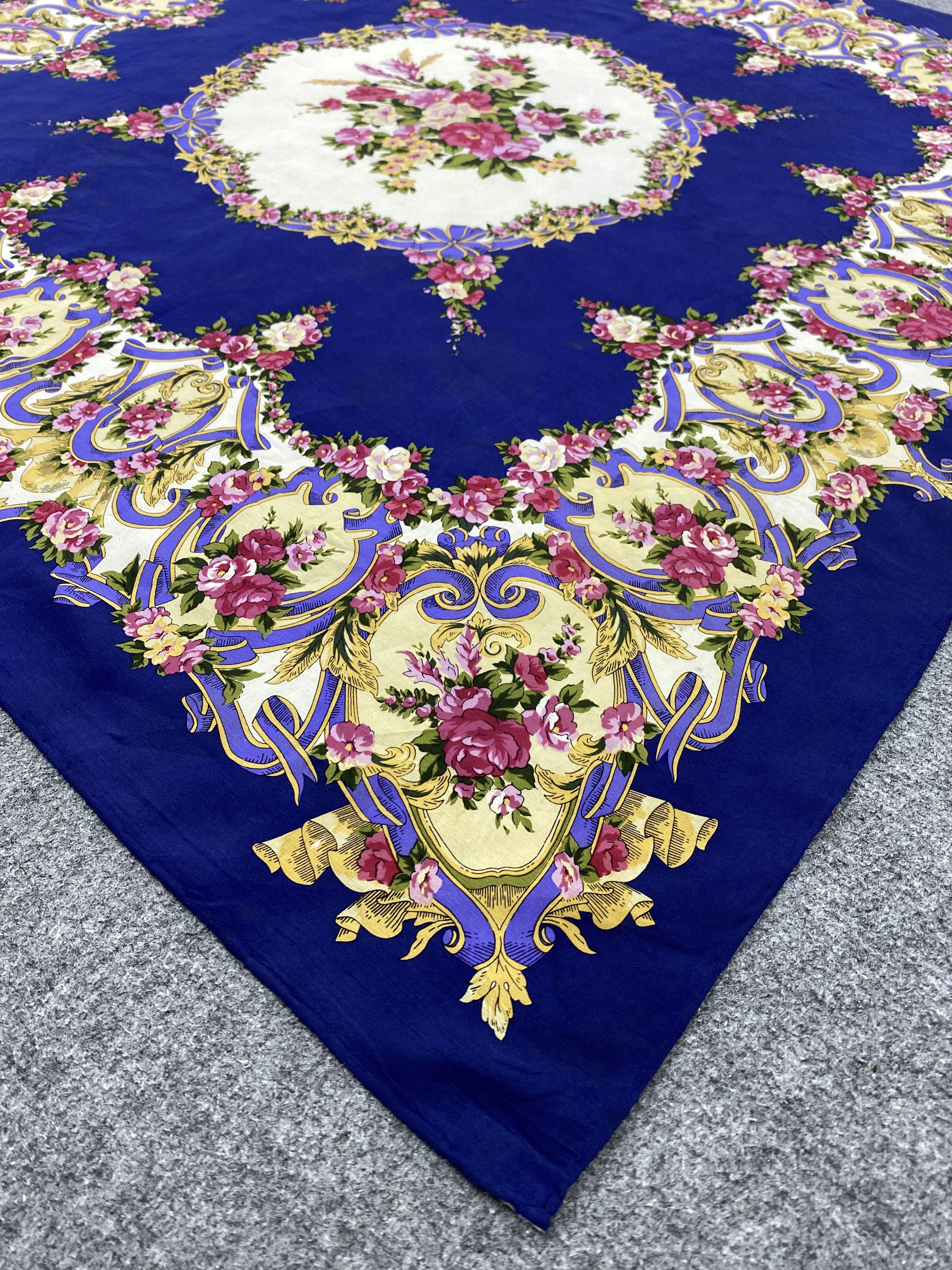 Vintage 70s Vintage Floral Vintage Silk Scarf SN0094 Size ONE SIZE - 4 Thumbnail