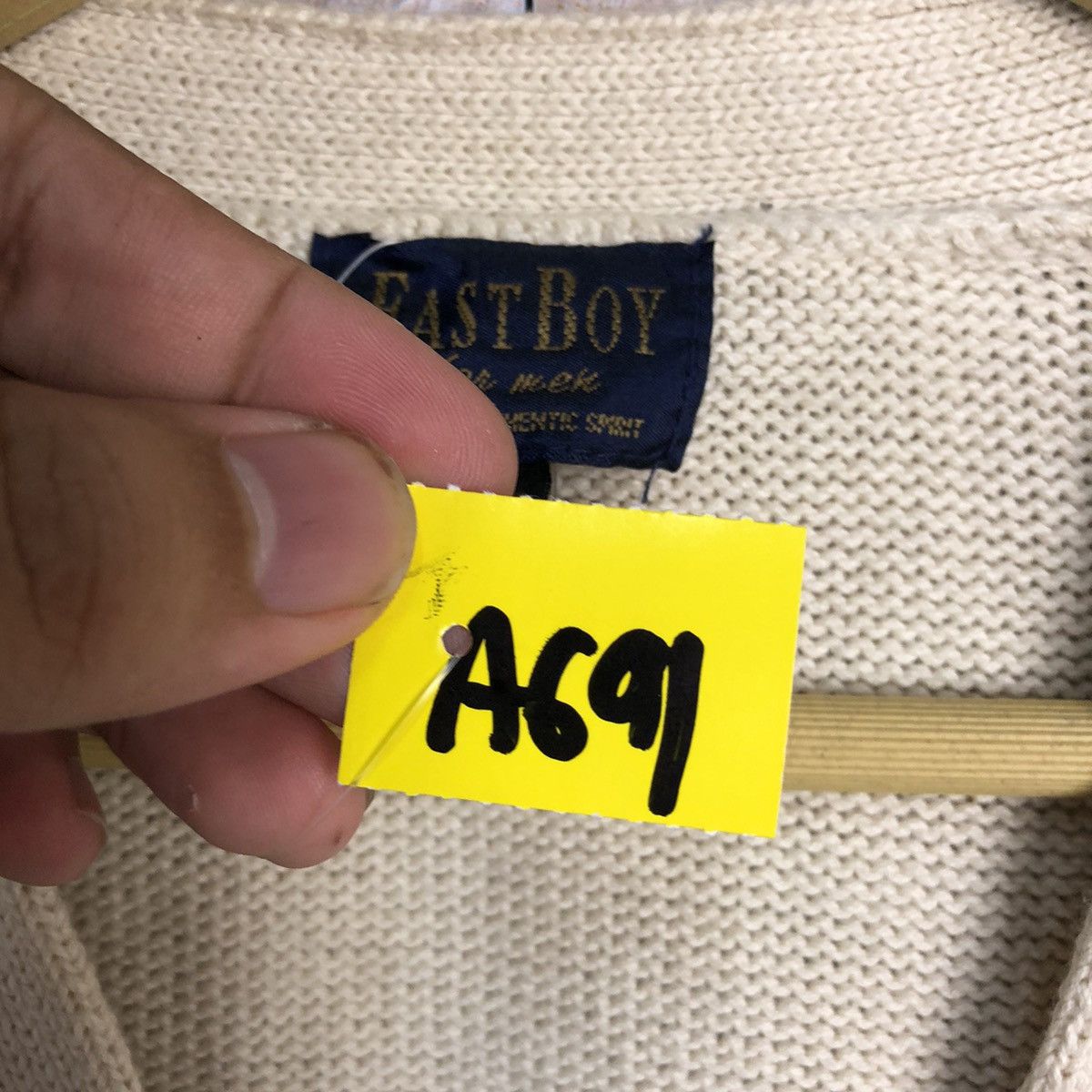 Homespun Knitwear × Japanese Brand East Boy Cream Cardigan Knitwear #A691 Size US M / EU 48-50 / 2 - 11 Thumbnail