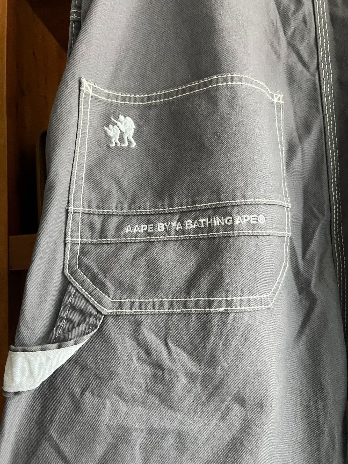 Aape Aape Gray Cargo Suspender Pants Size US 32 / EU 48 - 6 Thumbnail