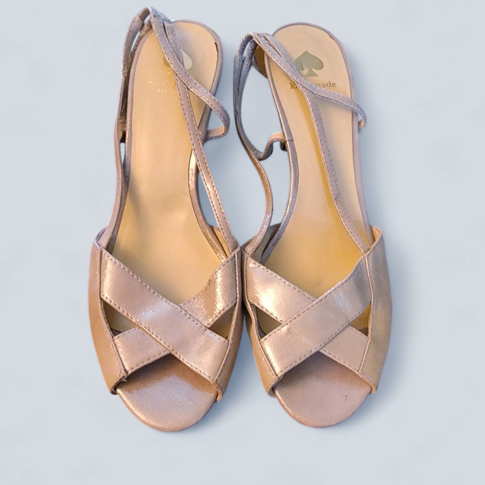 Kate Spade Kate Spade sparkle leather open toe sling back heels size 7M Size US 7 / IT 37 - 1 Thumbnail