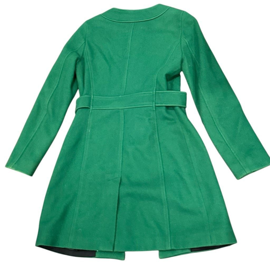 Banana Republic BANANA REPUBLIC Kelly Green Wool Trench Coat Jacket Embellis Size XS / US 0-2 / IT 36-38 - 2 Thumbnail