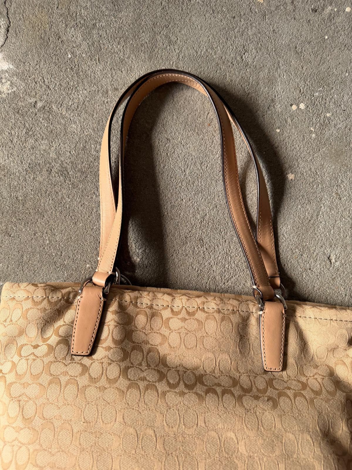 Coach Coach Signature Stripe Tote Bag Beige/Blue Size ONE SIZE - 8 Thumbnail