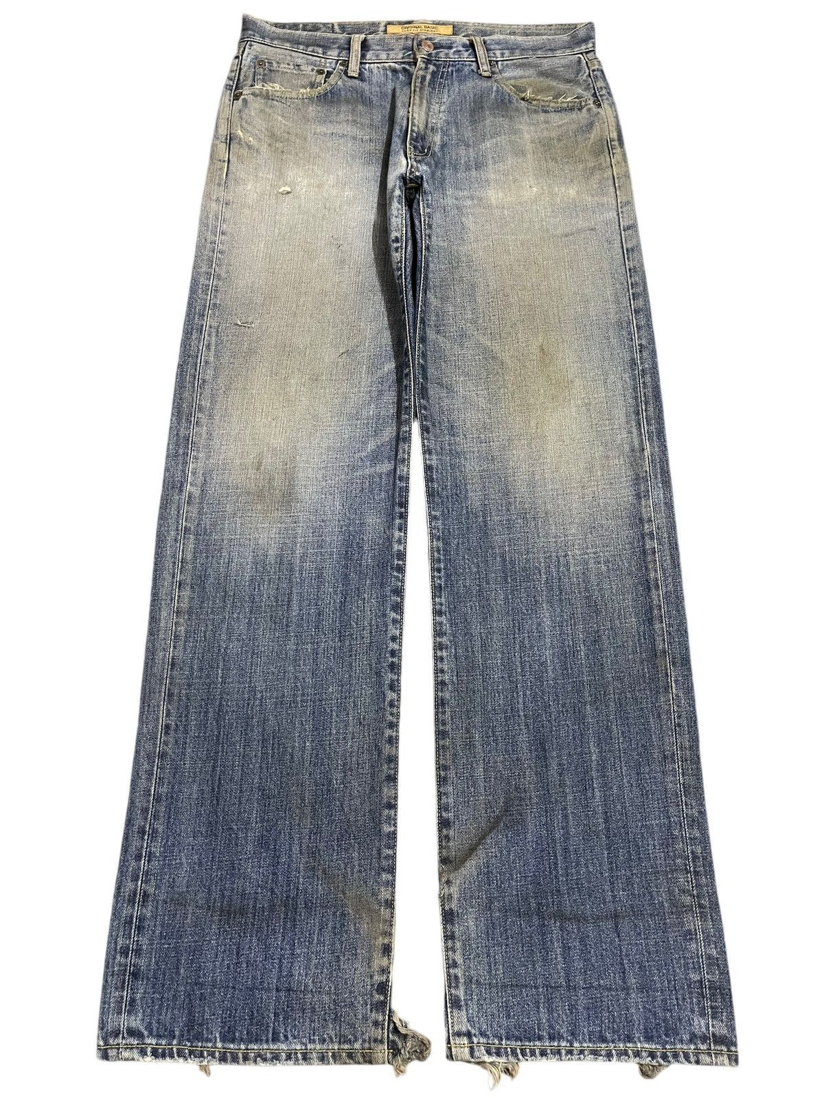 Uniqlo Vintage Japanese Uniqlo Mud Wash Style Distress Loose Jeans Size US 34 / EU 50 - 1 Thumbnail