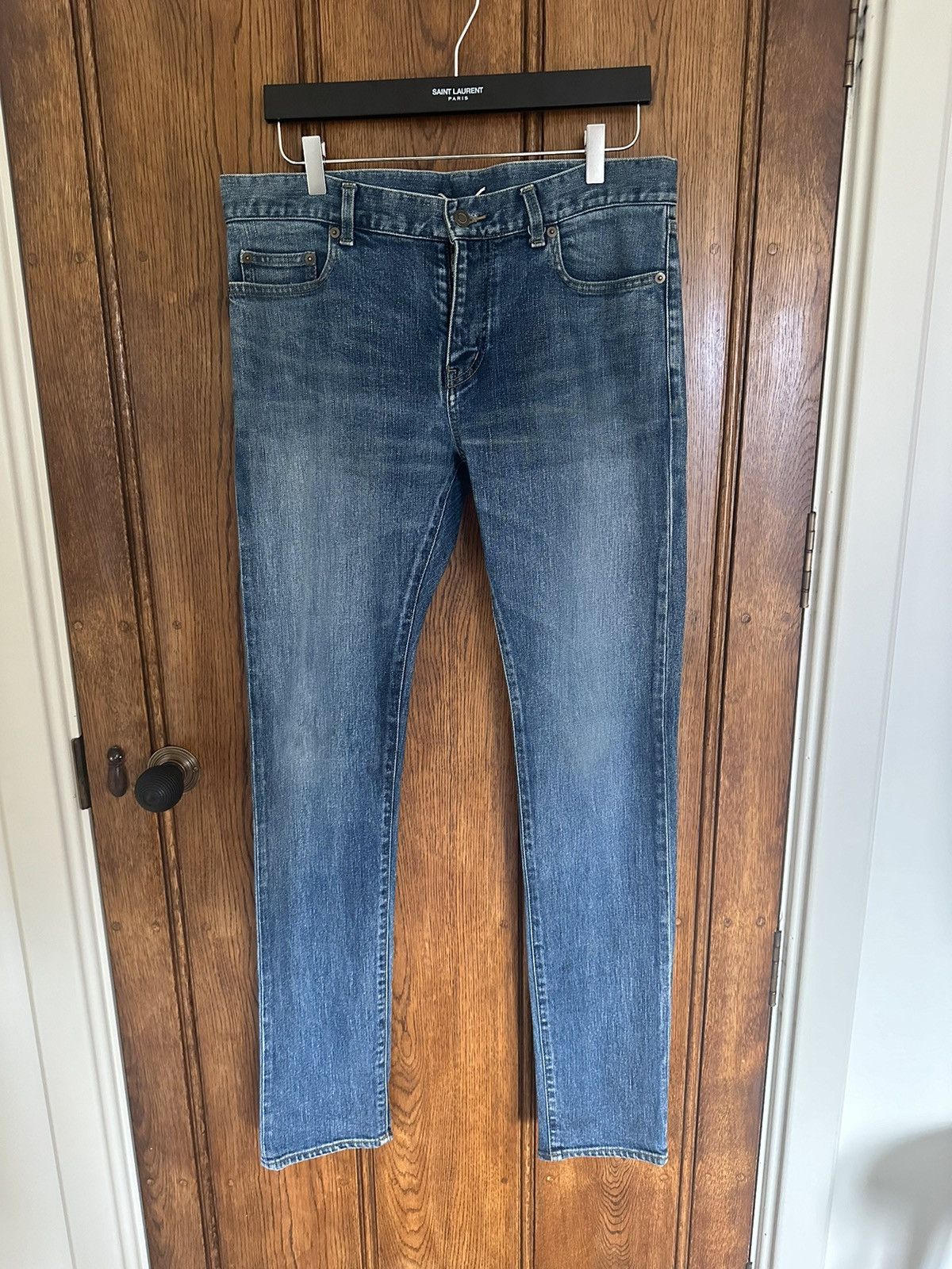 image of Saint Laurent Paris Fw15 Saint Laurent D02 Skinny Blue Jeans Hedi Slimane 32, Men's