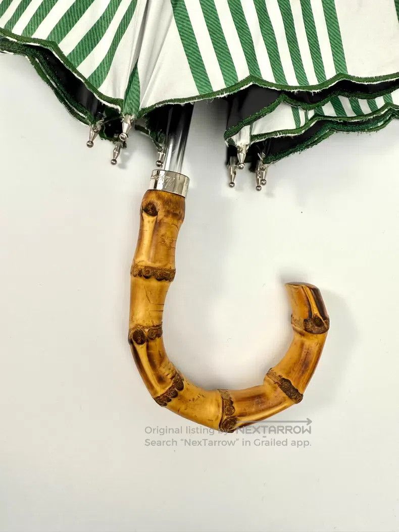 Vivienne Westwood Vivienne Westwood Green and White Striped Bamboo Handle Lo Size ONE SIZE - 6 Thumbnail