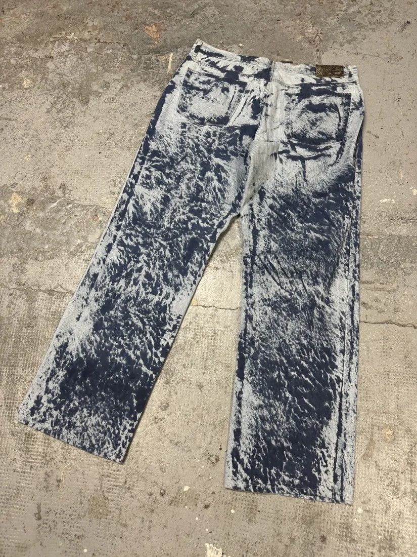 Just Cavalli × Vintage 2000s Cavalli Blue Blurred Denim Jeans Size US 32 / EU 48 - 7 Thumbnail