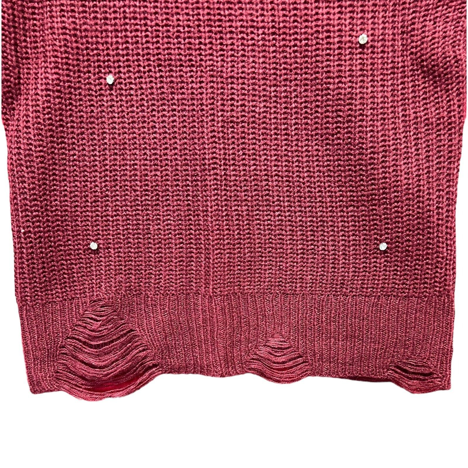 Other FCT With Love - Women's Crochet Long Sleeve Blouse - Burgund Size M / US 6-8 / IT 42-44 - 13 Thumbnail