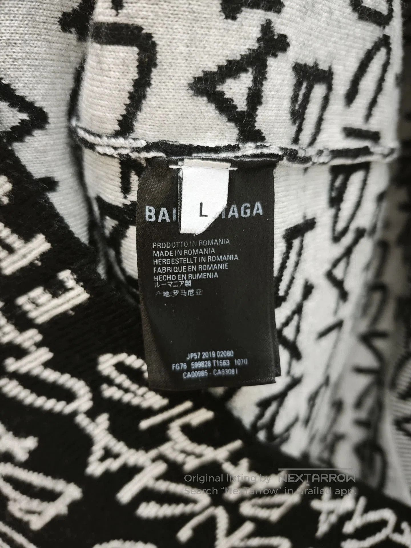 Balenciaga Balenciaga All-Letter Print Sweater. Size US L / EU 52-54 / 3 - 3 Thumbnail
