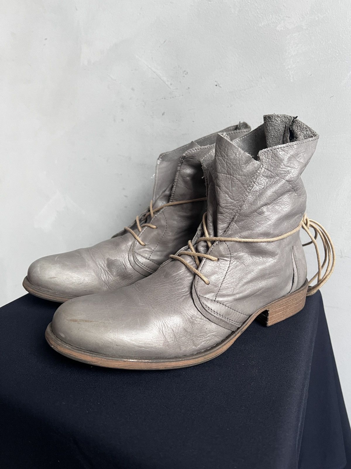 Dirk Bikkembergs Lace up dirk bikkembergs style leather boots avant garde Size US 7.5 / EU 40-41 - 1 Thumbnail