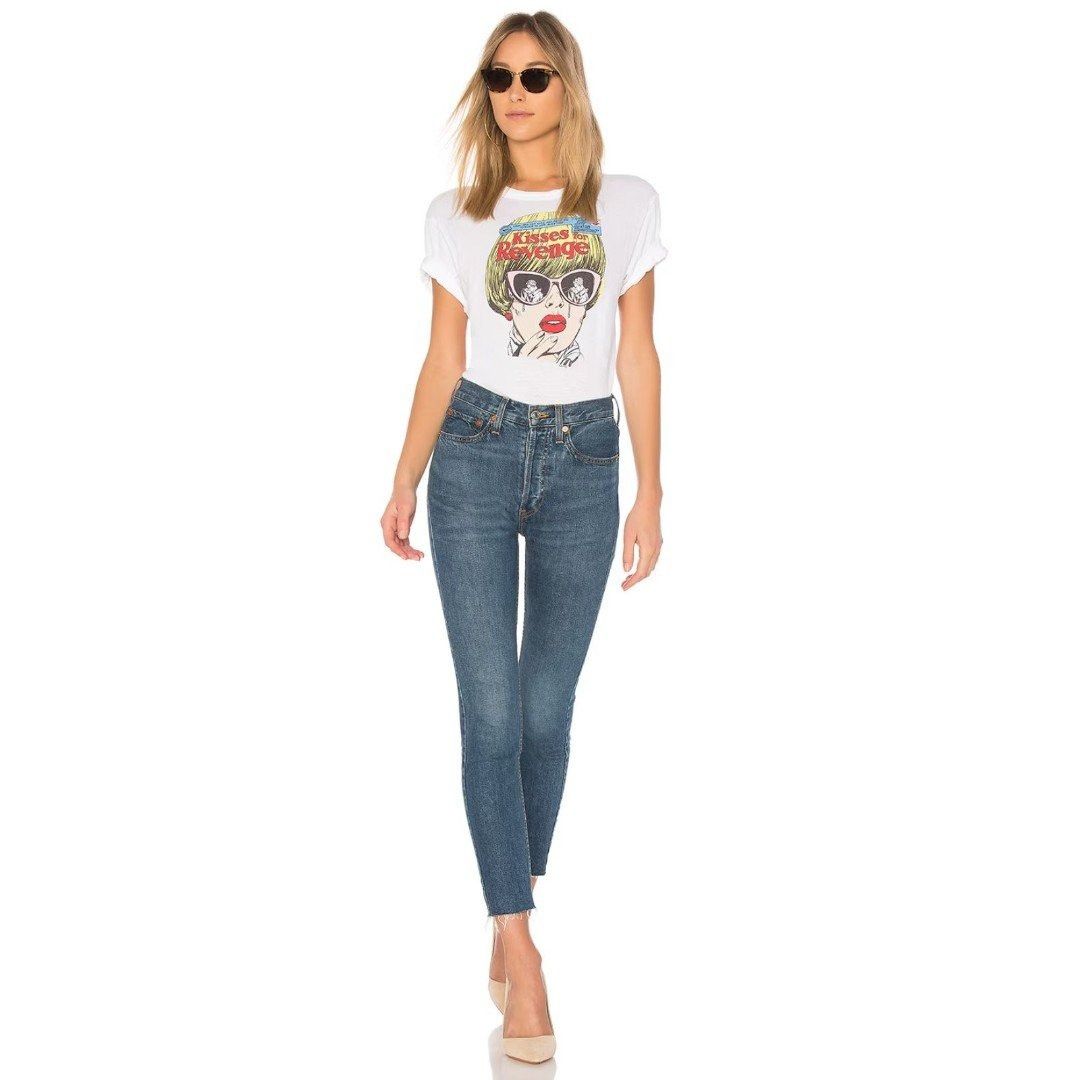 RE/DONE RE/DONE Kisses for Revenge Graphic Retro 70's Loose Tee Vint Size XS / US 0-2 / IT 36-38 - 5 Thumbnail