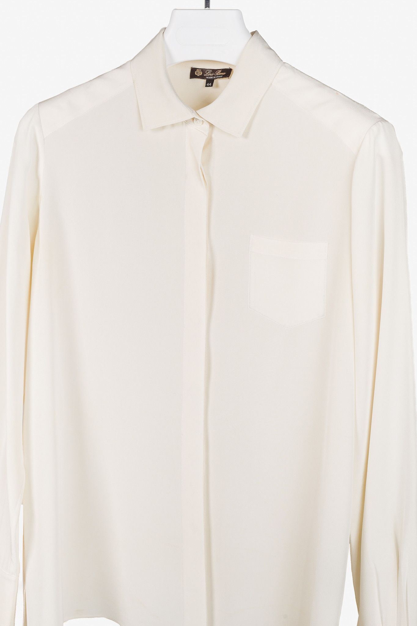 Loro Piana Loro Piana Cream Silk Knit-Insert Buttoned Shirt Size M / US 6-8 / IT 42-44 - 3 Thumbnail