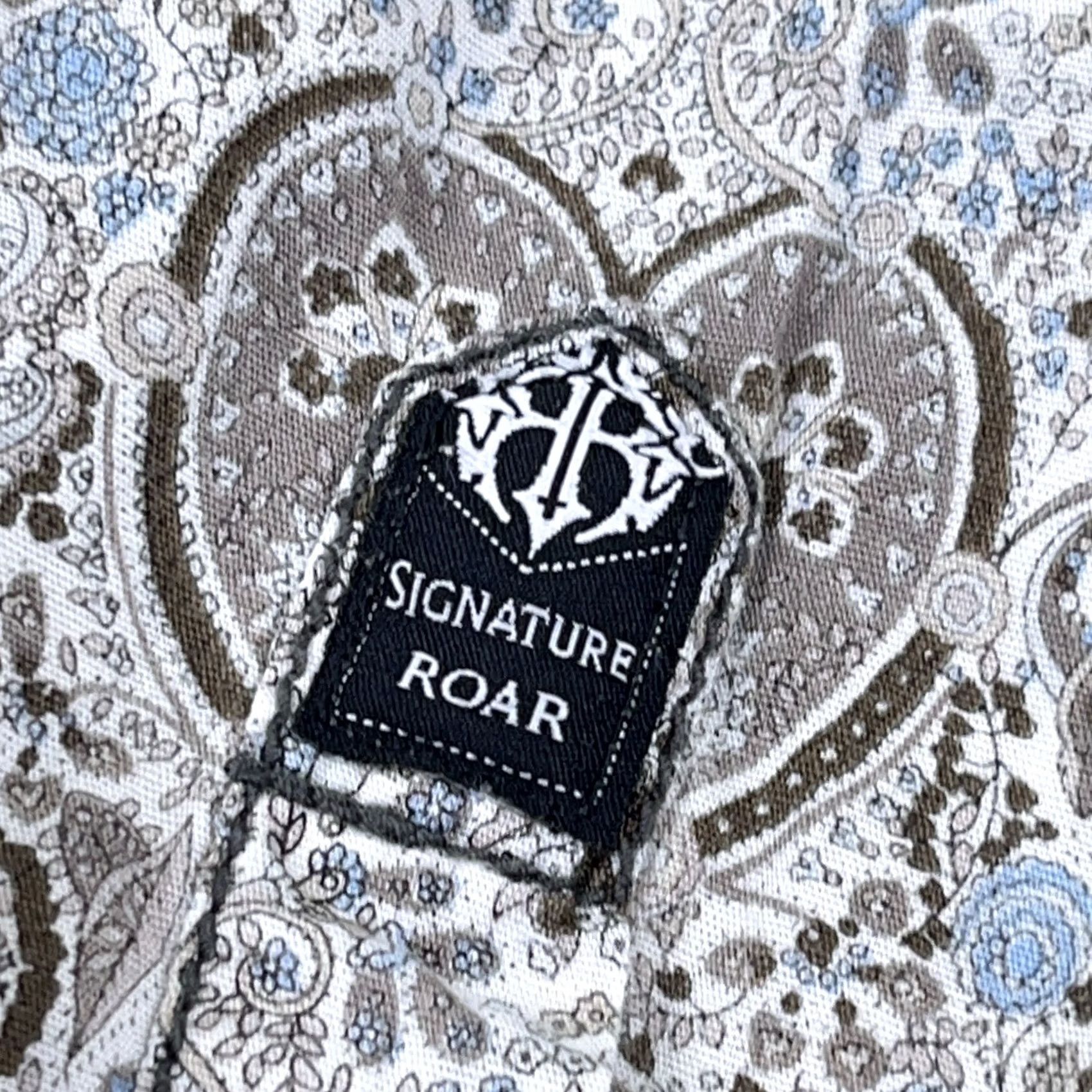 Roar Roar Shirt Men XL Gray Paisley Button Up Rockabilly Western Yoke Cross Punk MMA Size US XL / EU 56 / 4 - 6 Thumbnail