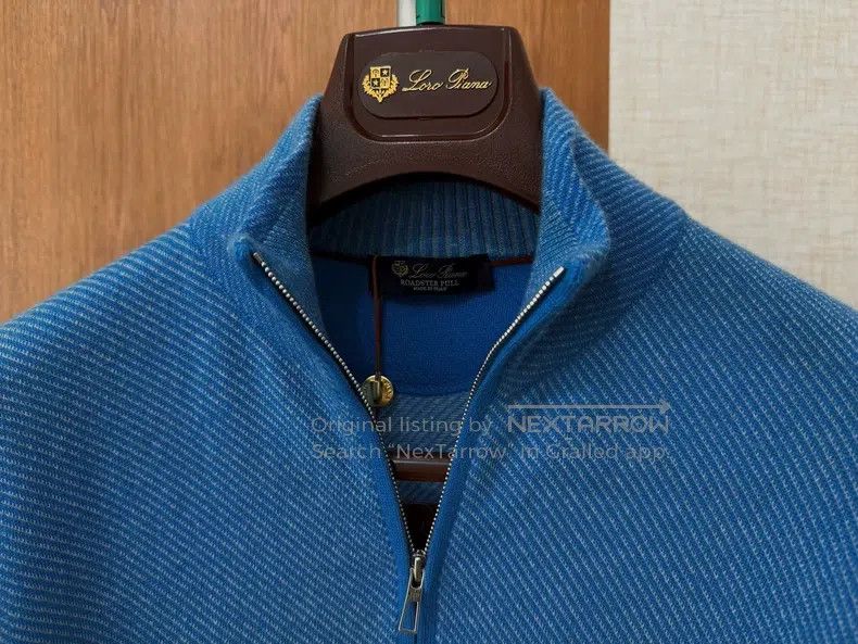 Loro Piana LORO PIANA Men's zippered knit sweater 100% cashmere with Size US M / EU 48-50 / 2 - 2 Thumbnail