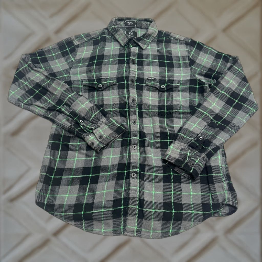 Vintage LRG Shirt Mens S Green Black Plaid Cotton Flannel Button-Up Casual Vintage-Style Outdoor Classic Western 40 in Chest Mens Men Size US S / EU 44-46 / 1 - 1 Thumbnail