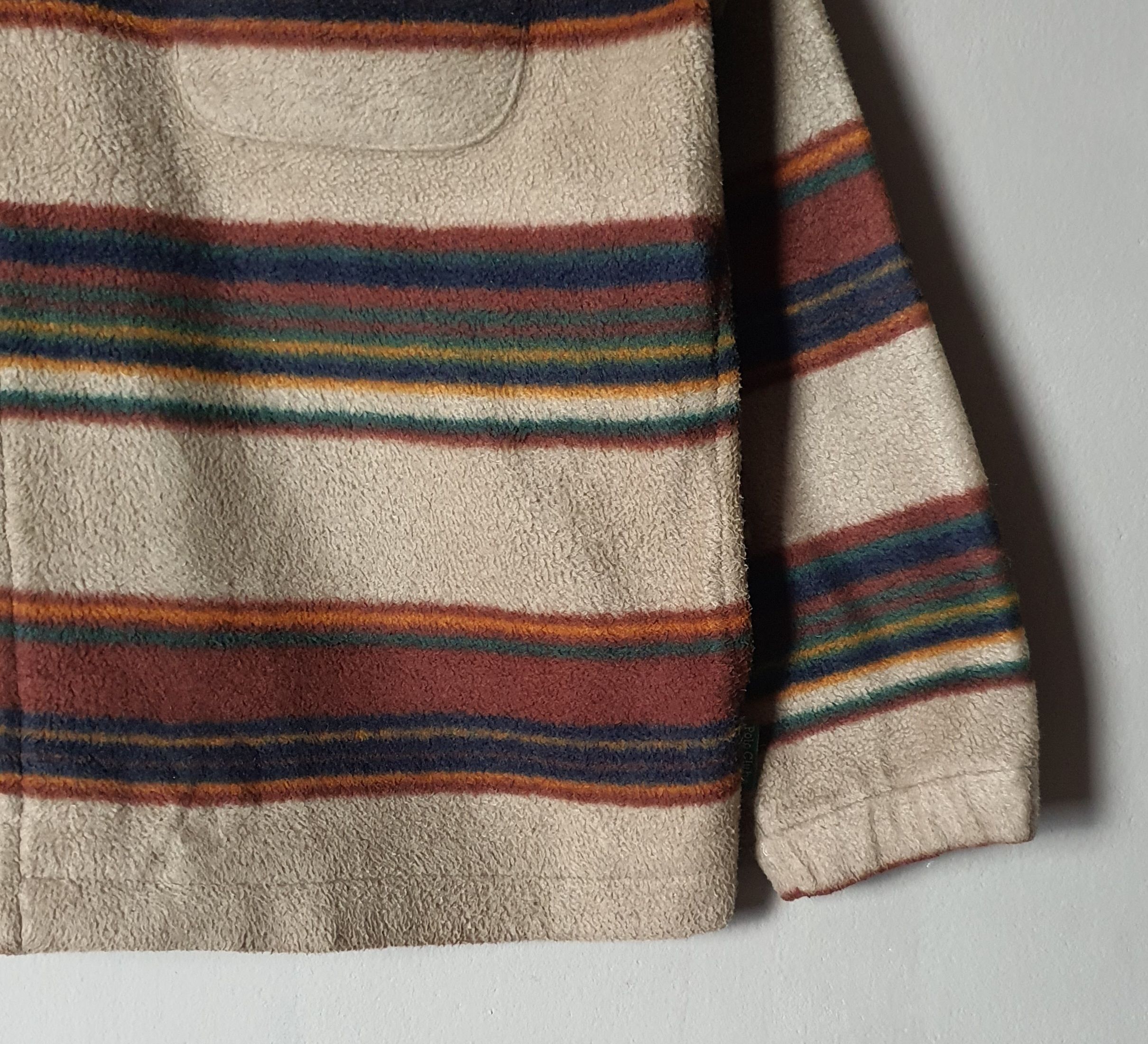 Vintage 90s Polo Club Fleece Zipper Striped Sweater Size Medium Size US M / EU 48-50 / 2 - 5 Thumbnail