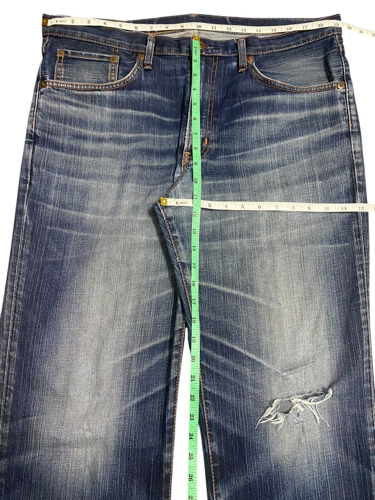 Edwin Vintage JapaneseBrands Edwin 504 Distressed Loose Jeans Size US 39 - 14 Thumbnail