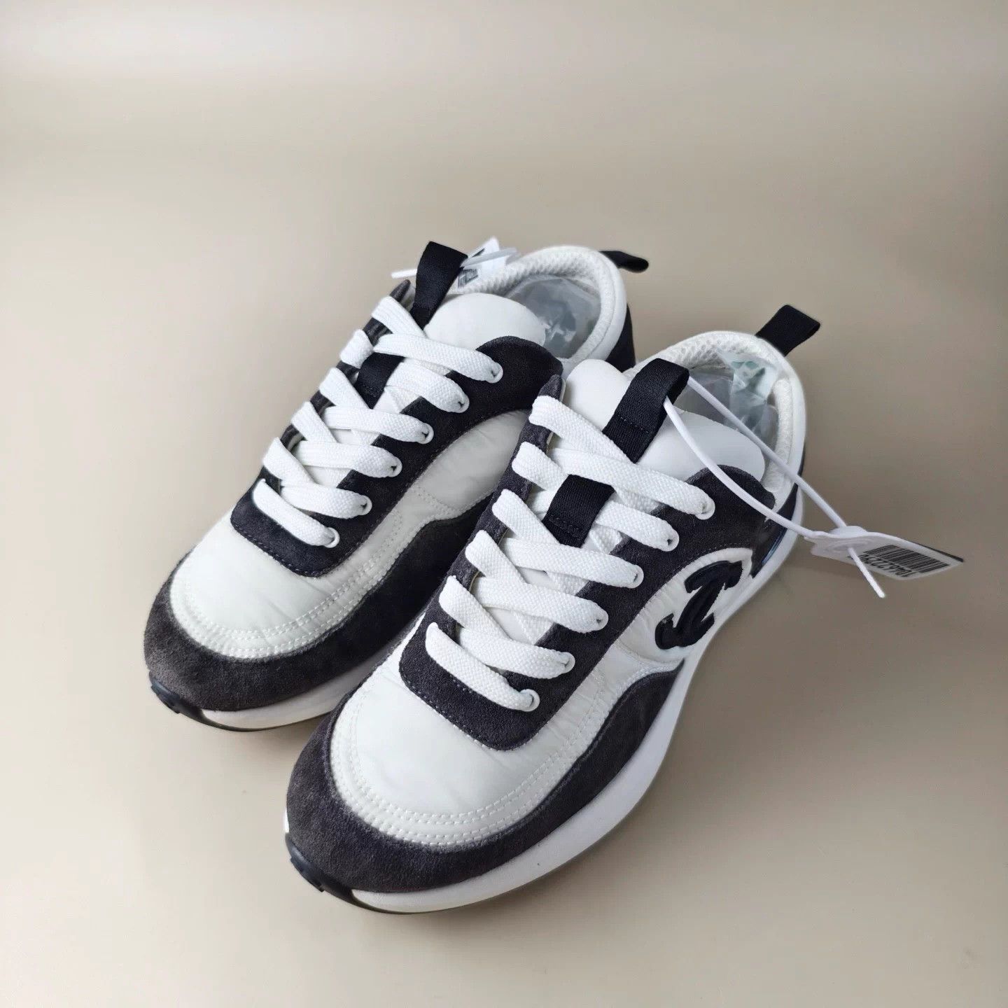 Chanel CHANEL Black & White Panda CC Sneakers EUR 37.5 Size US 7.5 / IT 37.5 - 1 Thumbnail