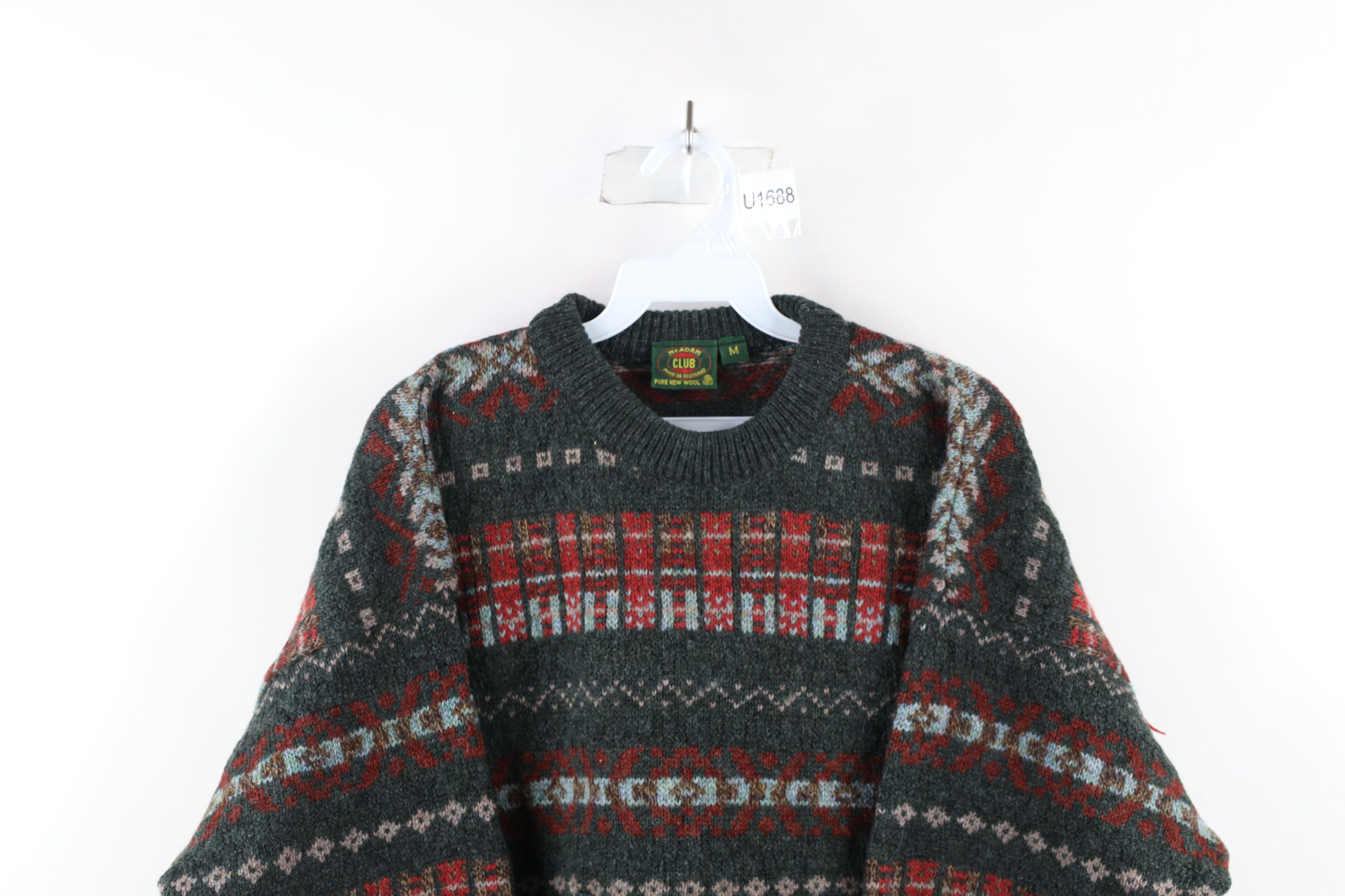 Vintage Vintage 90s Streetwear Fair Isle Knit Crewneck Sweater Size US M / EU 48-50 / 2 - 2 Thumbnail