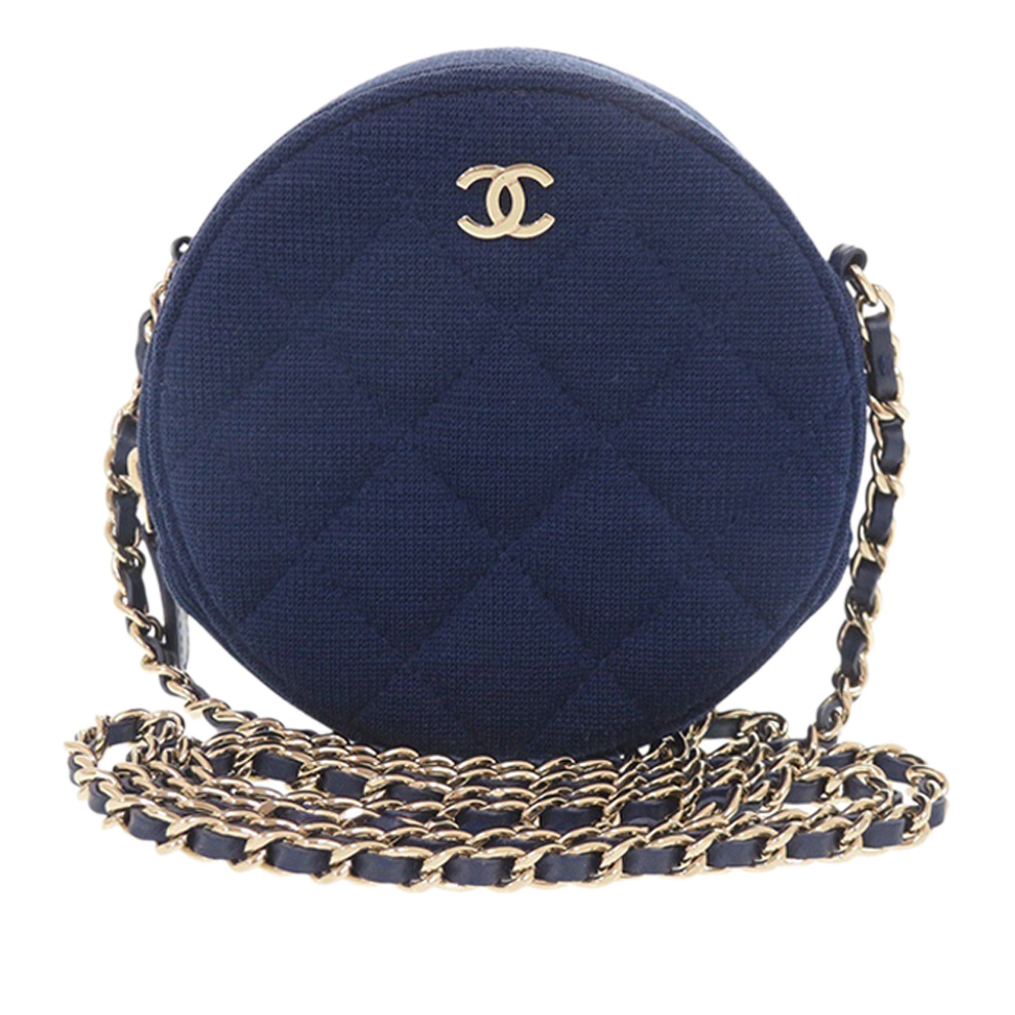 Chanel CC Quilted Jersey Round Clutch with Chain Size ONE SIZE - 1 Thumbnail