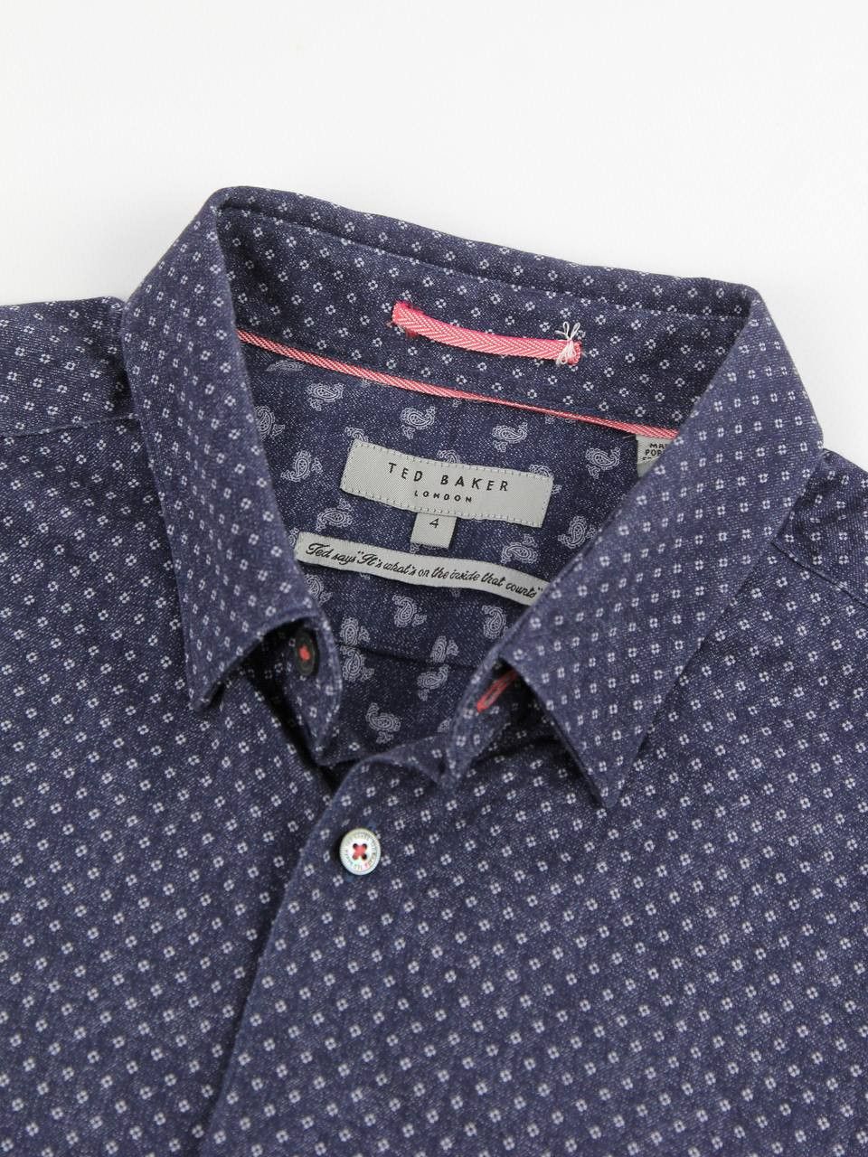 Ted Baker TED BAKER Blue printed short-sleeved shirt Size US M / EU 48-50 / 2 - 8 Thumbnail