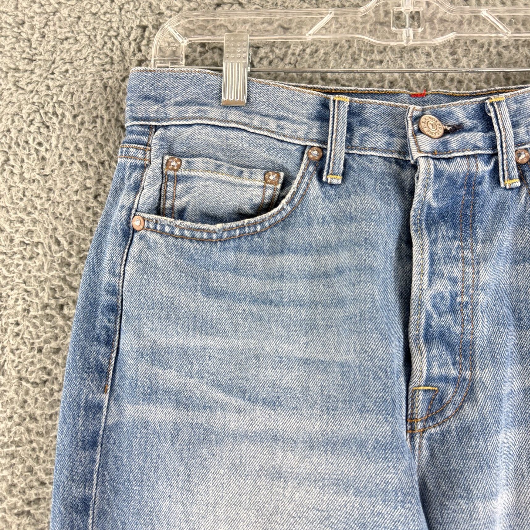Vintage NoEnd Denim High Rise Straight Crop Jeans Womens Size 29 Blue Frayed Hem USA Made Size 29" - 2 Thumbnail