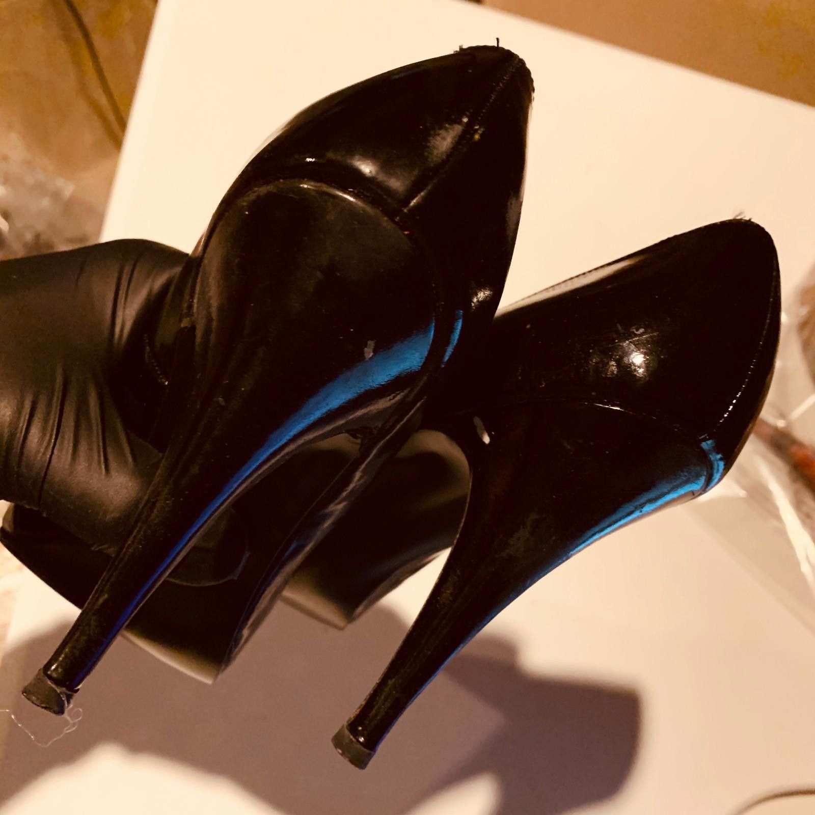 Designer Vintage Gigi Fasi Black Patent Leather Pump Heels Sz.8 (G104 Size US 8 / IT 38 - 4 Thumbnail