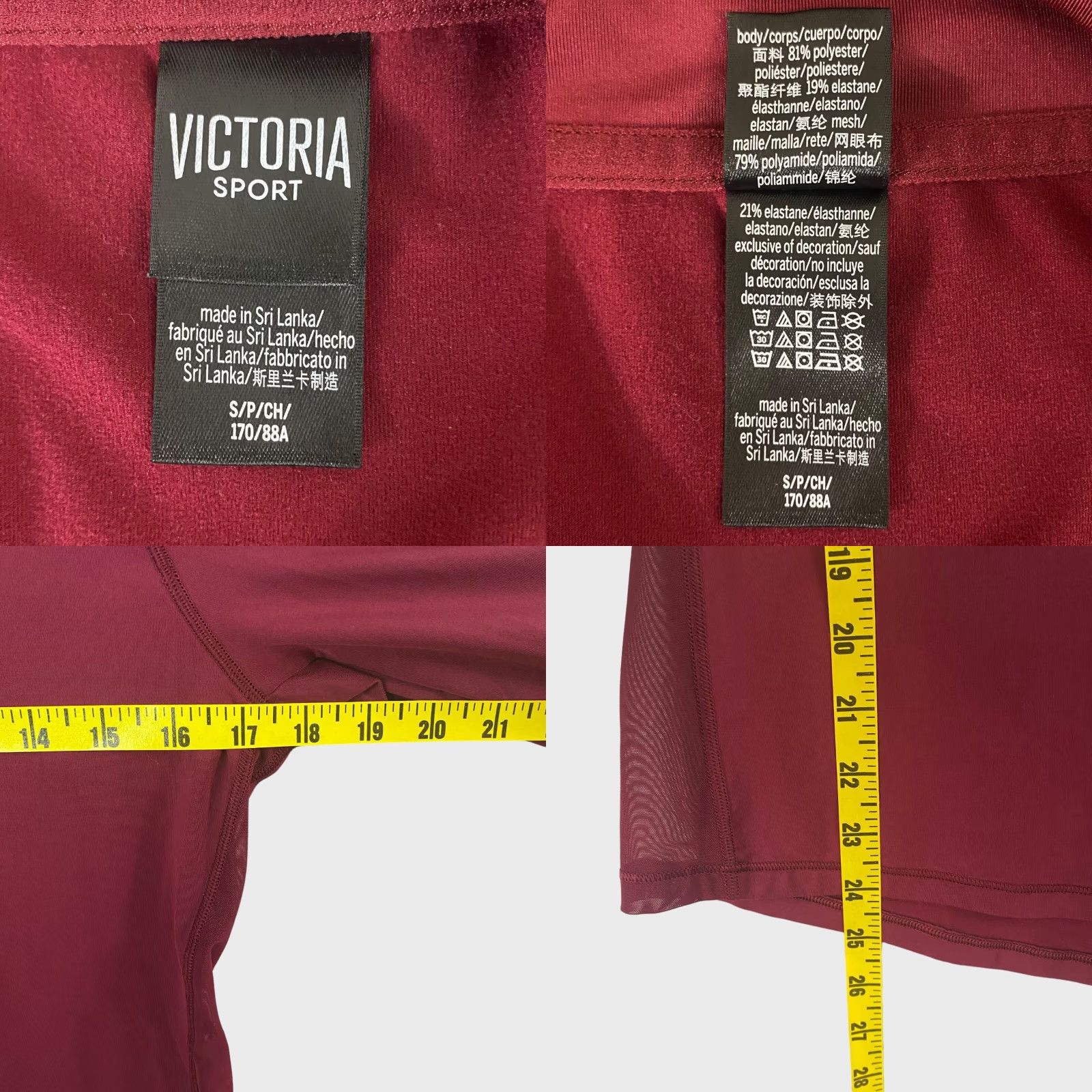 Victoria's Secret Victoria's Secret Sport Pullover Mock-Neck 1/2 Zip Shirt Red Womens S Size S / US 4 / IT 40 - 8 Thumbnail