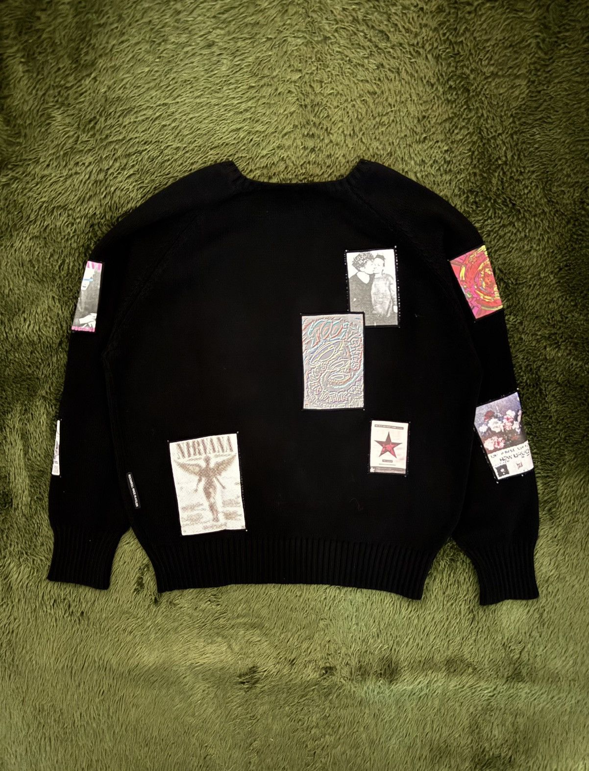 Japanese Brand [2] JOEGUSH Patch Single Pullover Knit (Black) Size US XL / EU 56 / 4 - 7 Thumbnail